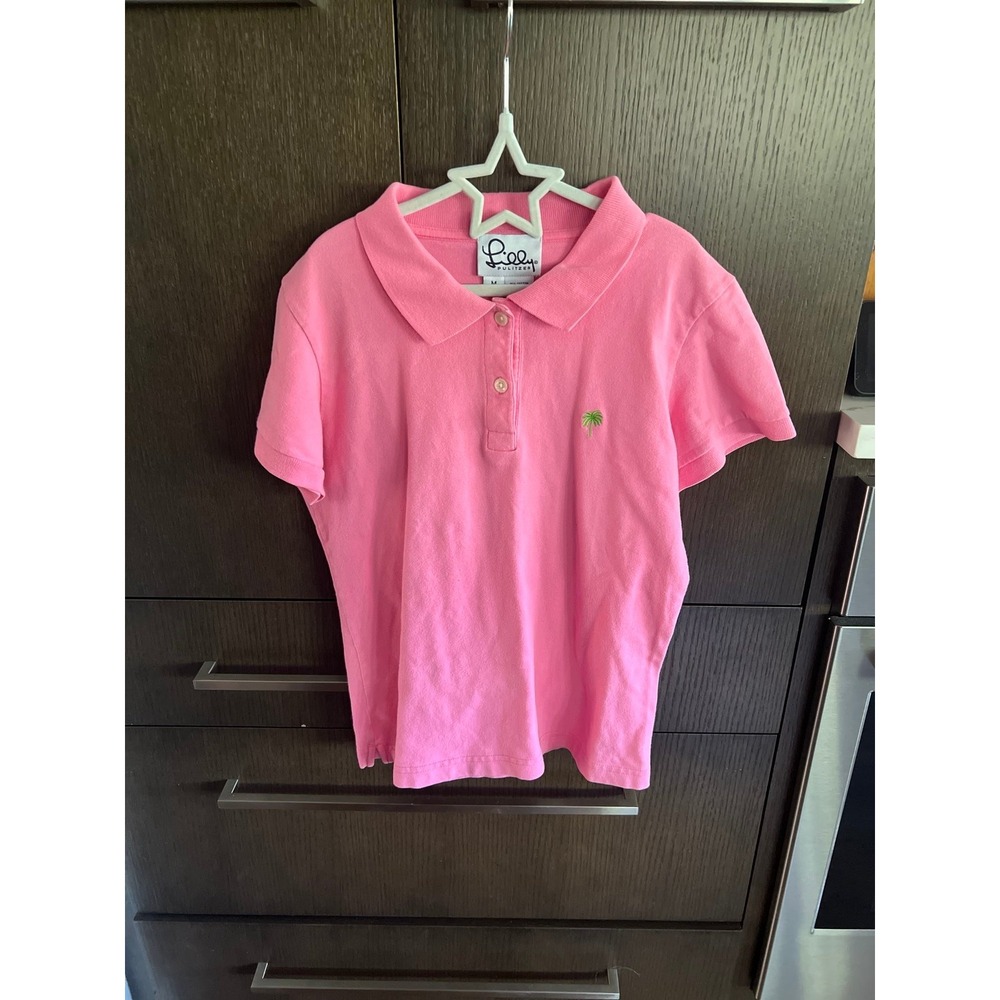 Lilly‎ Pulitzer Girls Pullover Polo T-Shirt Top Short Sleeve Sz M 12-14 Pink